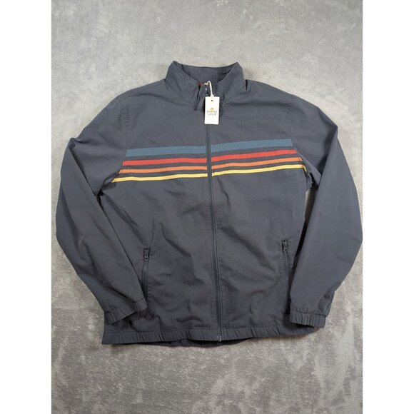 Marine Layer Freeman Stretch Twill Mens Jacket Large Blue Mesh Lined Windbreaker - Picture 1 of 12